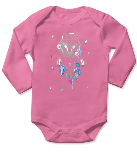 Wolf Dreamcatchers Rings Native American shirt Long Sleeve Baby One-Piece