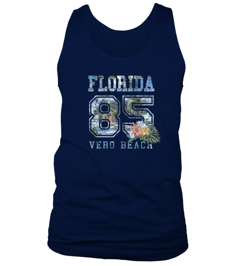 Old School Vero Beach Vacation Souvenir Family Men's Tank Top