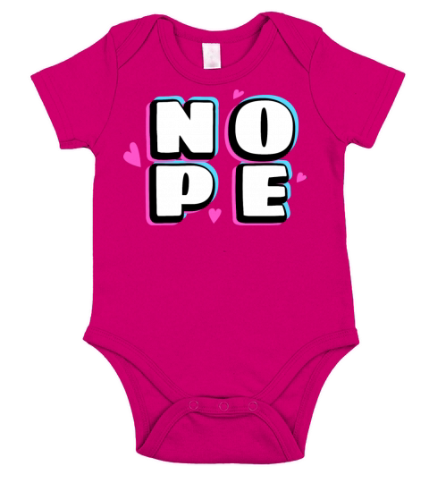 Nope Word Design Text Drawing Short Sleeve Baby One-Piece