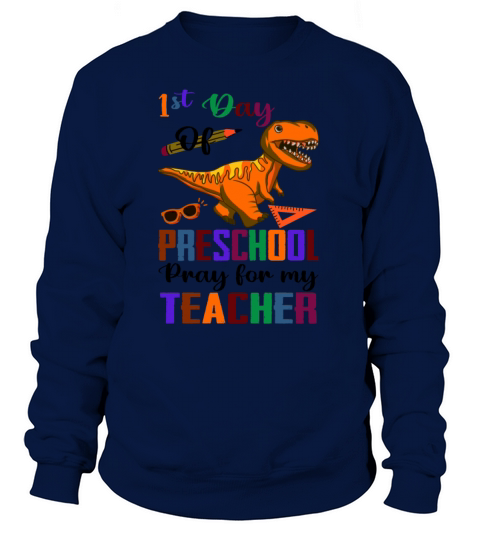 1st Day of Preschool Pre-K Dinosaur Back To School Women's Sweatshirt