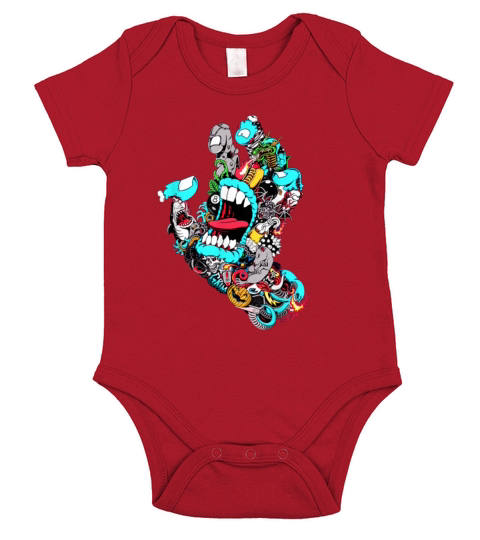 Santa Cruz Screaming Hand Skateboard Funny Short Sleeve Baby One-Piece