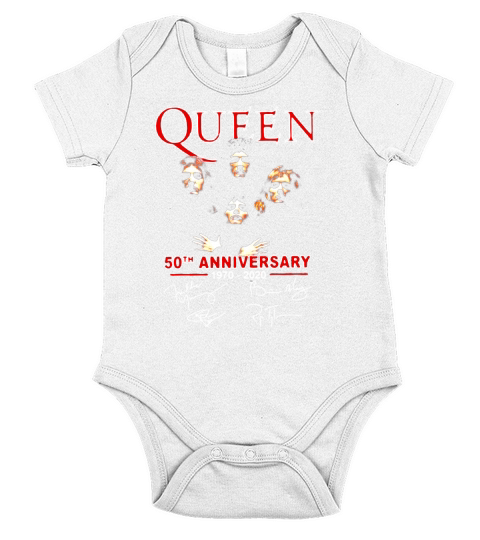 Queen 50th anniversary 1970 2020 signature Short Sleeve Baby One-Piece