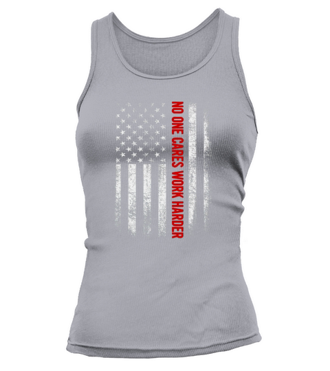 Retro Vintage No One Cares Work Harder USA Flag Workout Gym Tank top Woman