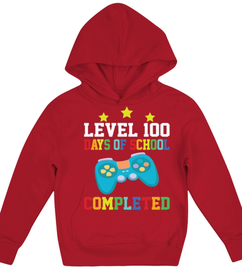 Video Gamer Student 100th Day Teacher 100 Days Kids Hoodie