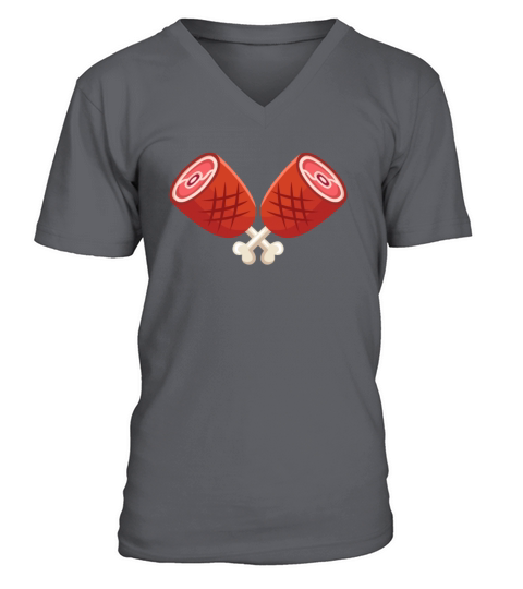 Ham Design Easter Christmas Holiday Dinner Food V-Neck T-shirt
