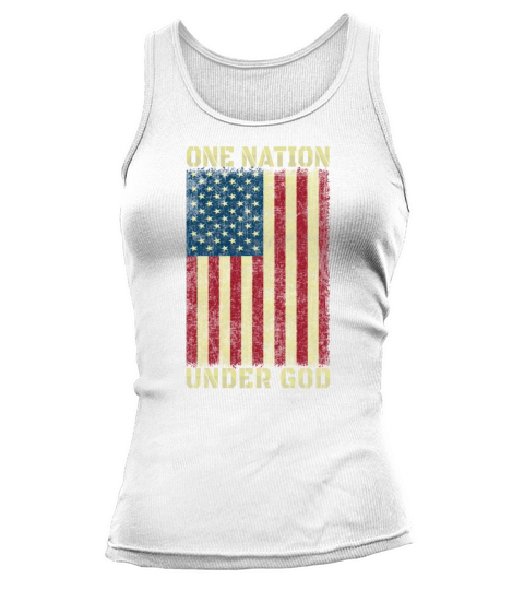 One Nation Under God 4th Of July American Flag Vintage Women's Tank Top