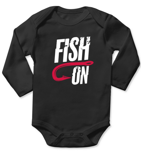 Fish On, Fishing Long Sleeve Baby One-Piece