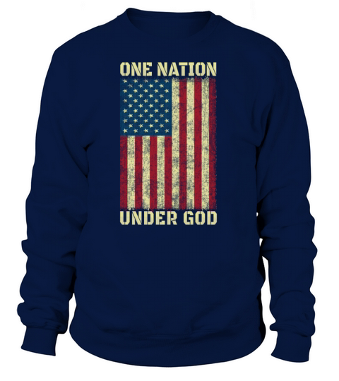 One Nation Under God 4th Of July American Flag Vintage Women's Sweatshirt