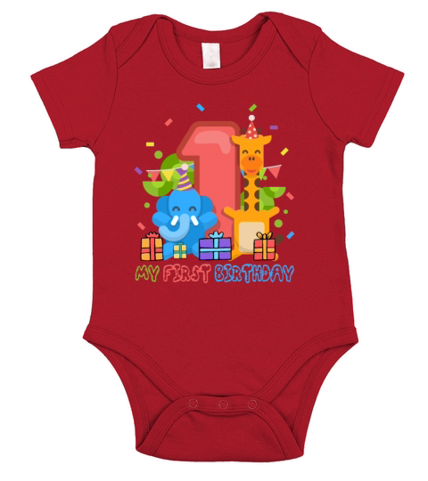 Birthday Baby - 1st Birthday Short Sleeve Baby One-Piece