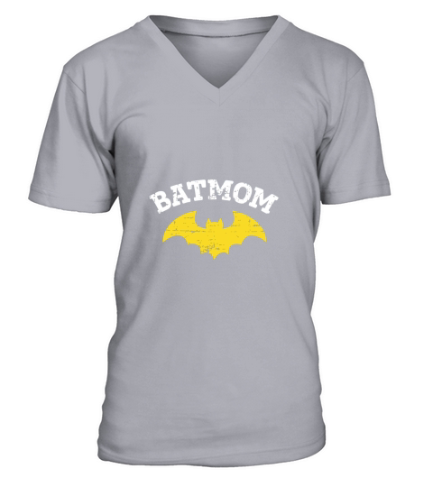 Womens Women Batmom Vintage Mom Mother Mama Gifts V-Neck T-shirt