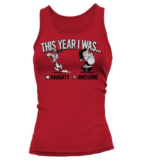 Peanuts Snoopy Naughty Awesome Christmas Women's Tank Top