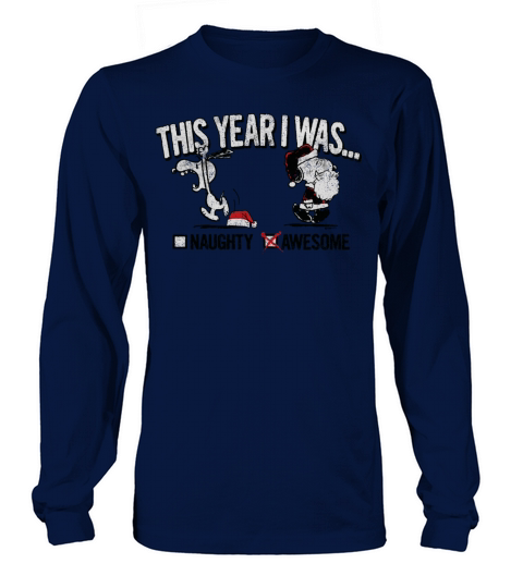 Peanuts Snoopy Naughty Awesome Christmas Women's Long Sleeve