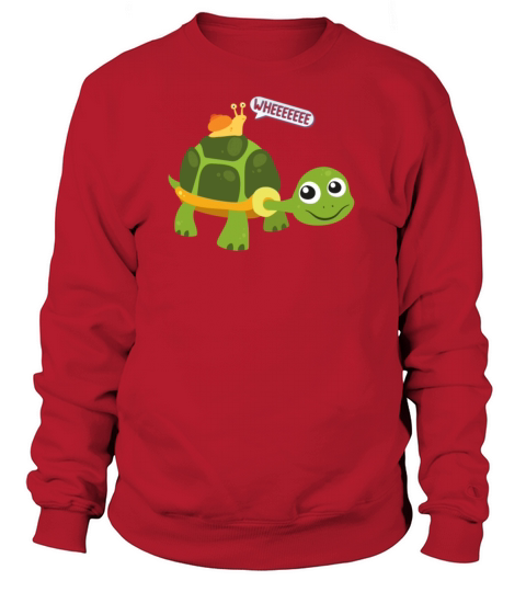 Cute Snail Riding on Turtle Yelling Whee Animals Women's Sweatshirt