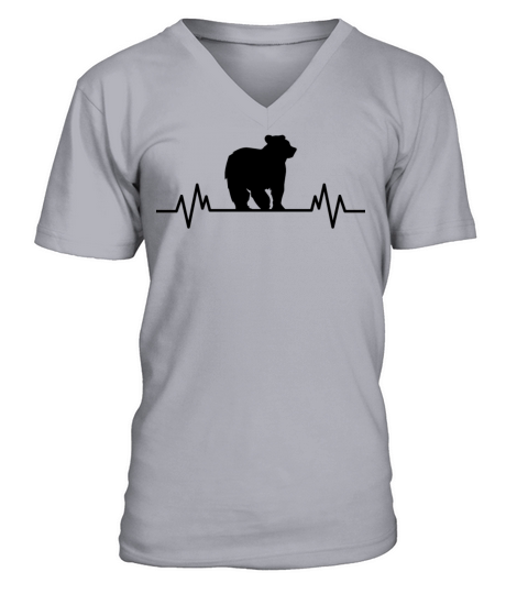 Bear Heartbeat Nature Environmental Protection Men's V-Neck T-shirt