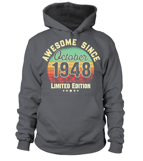October 1948 73rd Year Old Birthday Gift Retro Men's Hoodie