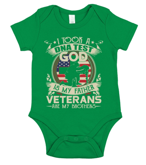 I Took a DNA Test God is My Father Veterans are my Short Sleeve Baby One-Piece