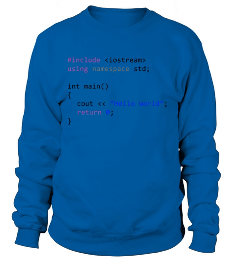 Hello world - First program in Computer science Women's Sweatshirt
