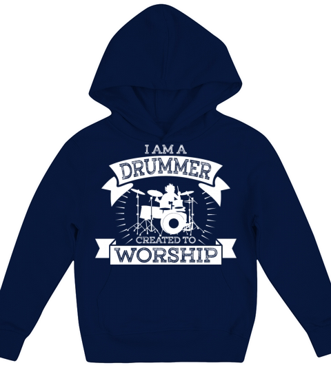 I Am A Drummer Created To Worship Kids Hoodie