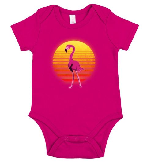 Neon Flamingo Short Sleeve Baby One-Piece