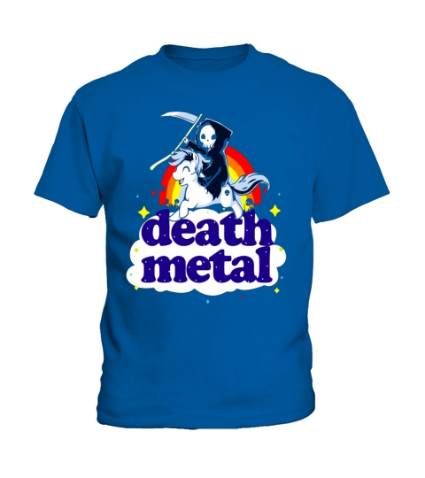 Unicorn Death Metal Go To Hell Funny Shirt Kids T-Shirt