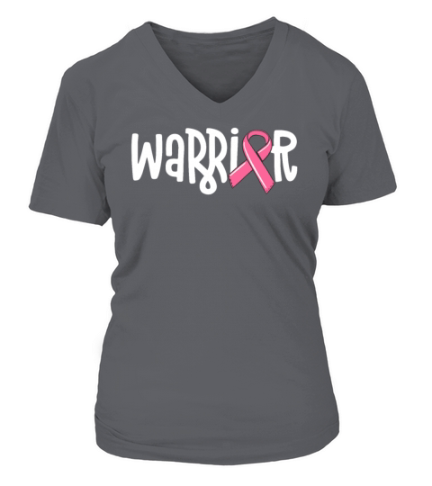 Warrior Breast Cancer Awareness Pink Ribbon Chemo Women's V-Neck T-shirt