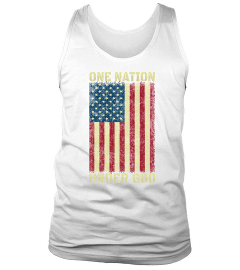 One Nation Under God 4th Of July American Flag Vintage Men's Tank Top