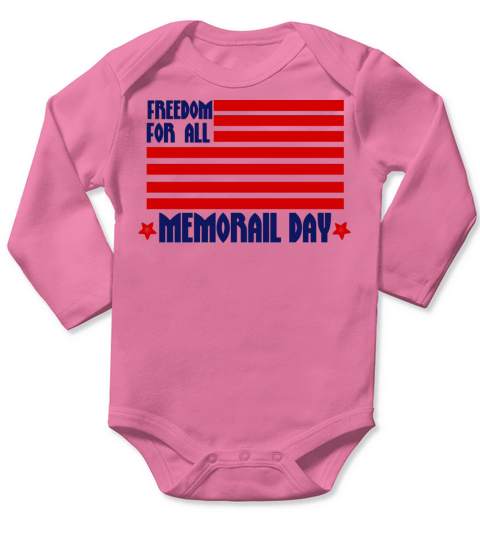 memorial day freedom for all Long Sleeve Baby One-Piece