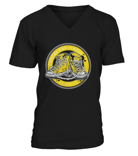 Yellow Circle Chucks And Pearls 2021 V-Neck T-shirt
