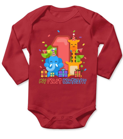 Birthday Baby - 1st Birthday Long Sleeve Baby One-Piece