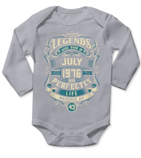 Retro Vintage July 1976 birthday Long Sleeve Baby One-Piece