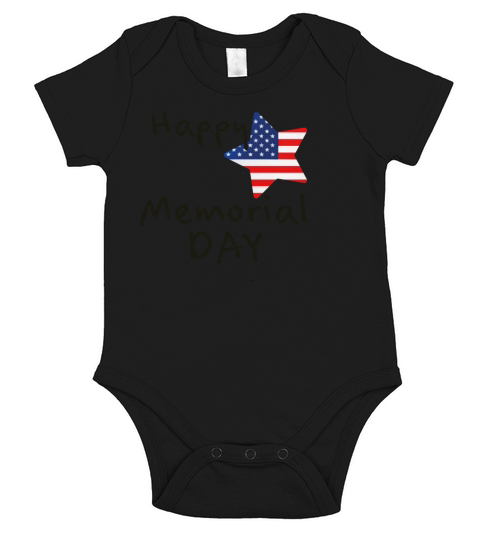 Happy Memorial Day Short Sleeve Baby One-Piece