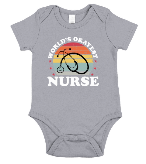 Worlds Okayest Nurse Nursing Short Sleeve Baby One-Piece