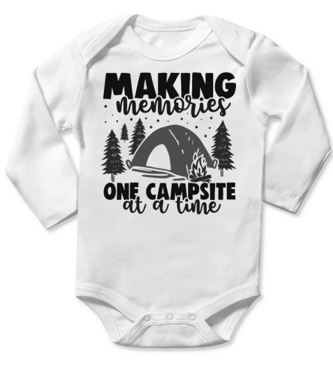 Making memories one campsite at a time Long Sleeve Baby One-Piece