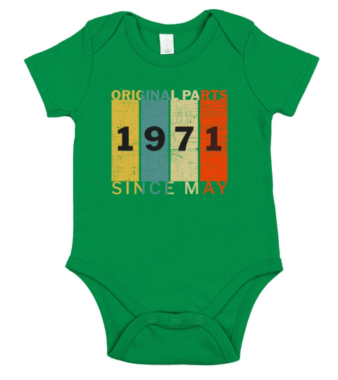 Born In May 1971 Funny Birthday Retro Quote Joke Short Sleeve Baby One-Piece