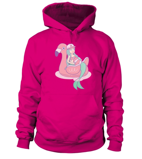 Mermaid on Flamingo Float Women's Hoodie
