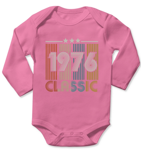 43nd Birthday Gift Classic Vintage 1976 Men Women Long Sleeve Baby One-Piece