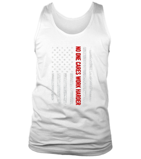 Retro Vintage No One Cares Work Harder USA Flag Workout Gym Tank Top Unisex