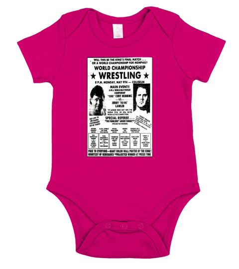 vintage wrestling poster Short Sleeve Baby One-Piece