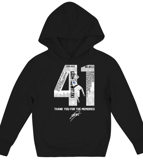 41 Dirk Nowitzki Thank You For The Memories Signature Kids Hoodie