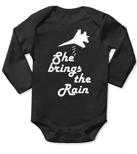 SHE BRINGS THE RAIN - Ladies V-Neck Long Sleeve Baby One-Piece