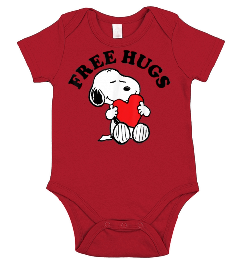Peanuts Snoopy Free Hugs shirt Short Sleeve Baby One-Piece