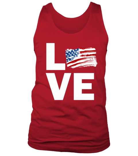 Love america flag shirt Men's Tank Top
