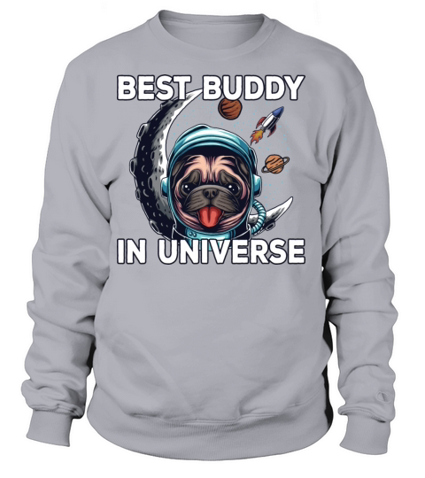 Outer Space Astronaut Pug Retro Design Women's Sweatshirt