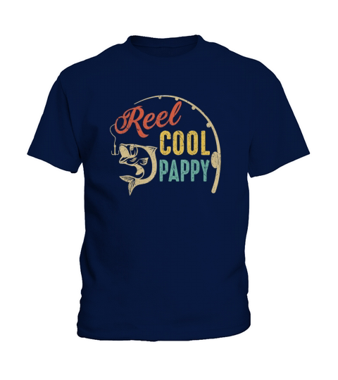 Reel Cool Pappy Vintage Fishing Fisherman Gift Kids T-Shirt