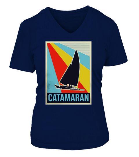 Vintage Catamaran Shirt V-neck T-Shirt Woman