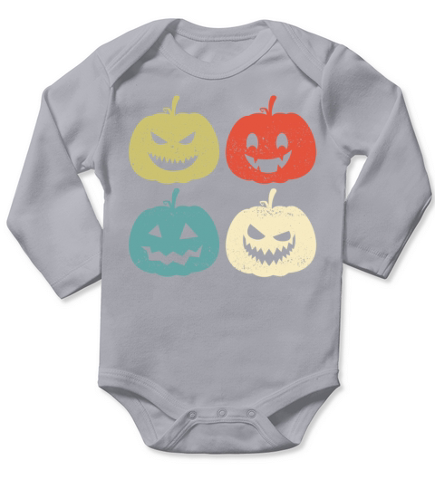 Scary Smiley Pumpkin Halloween 2020 Fun Gift Long Sleeve Baby One-Piece