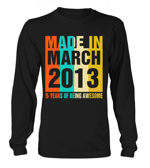 Retro March 2013 5 Years Of Being Awesome Women's Long Sleeve
