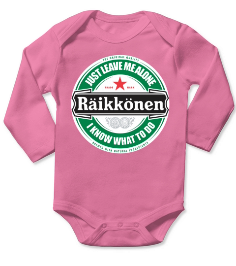 Kimi Raikkonen Leave Me Alone Circular Logo (I Know What Im Doing) Long Sleeve Baby One-Piece