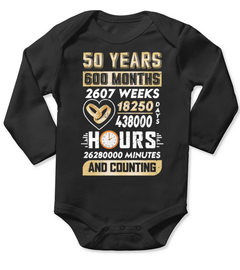 50th Wedding Anniversary Shirts Long Sleeve Baby One-Piece