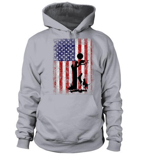 Patriotic Hunting Dogs American Flag Men's Hoodie